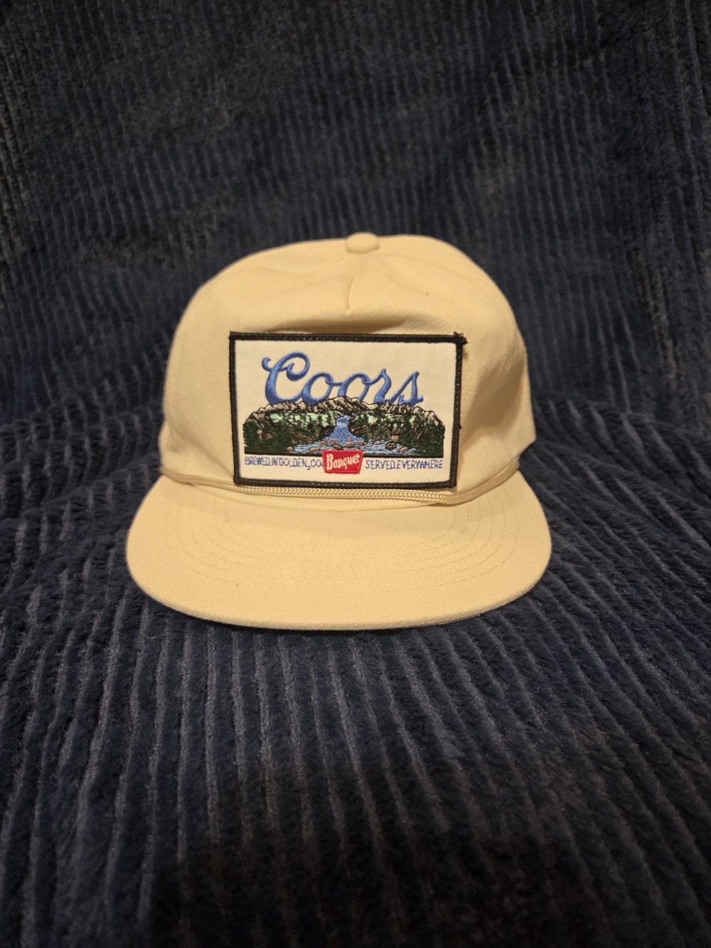 Trucker Coors Patch Snapback Hat in Cream